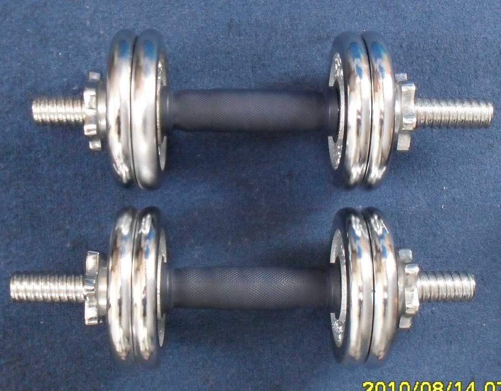 15KG CHROME DUMBBELL SET WEIGHT FITNESS STRENGTH TO